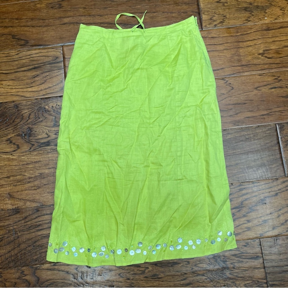 Edward Irish linen Midi Skirt‎